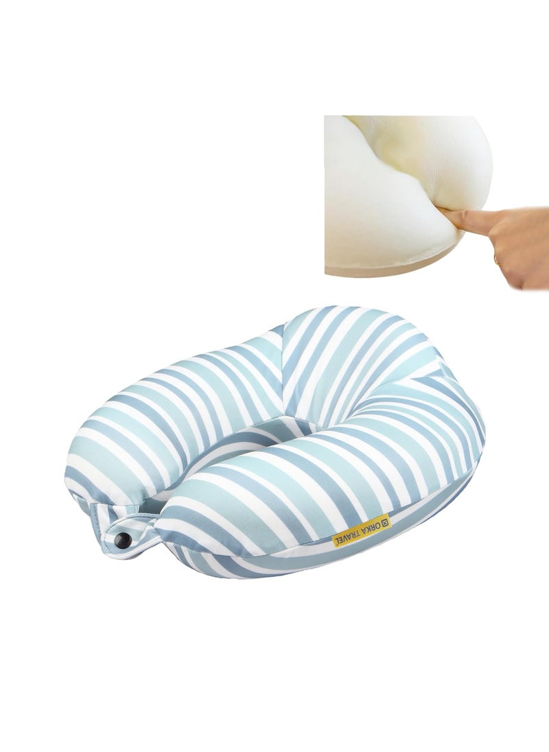 ORKA TRAVEL Memory Foam Spandex Digital Printed High Back U Neck Pillow Linear