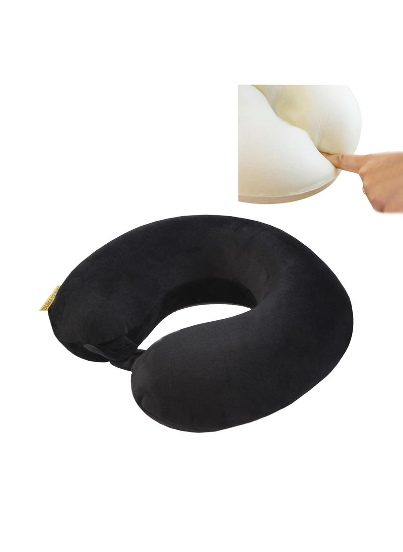 ORKA TRAVEL Solid Memory Foam U Neck Pillow Black