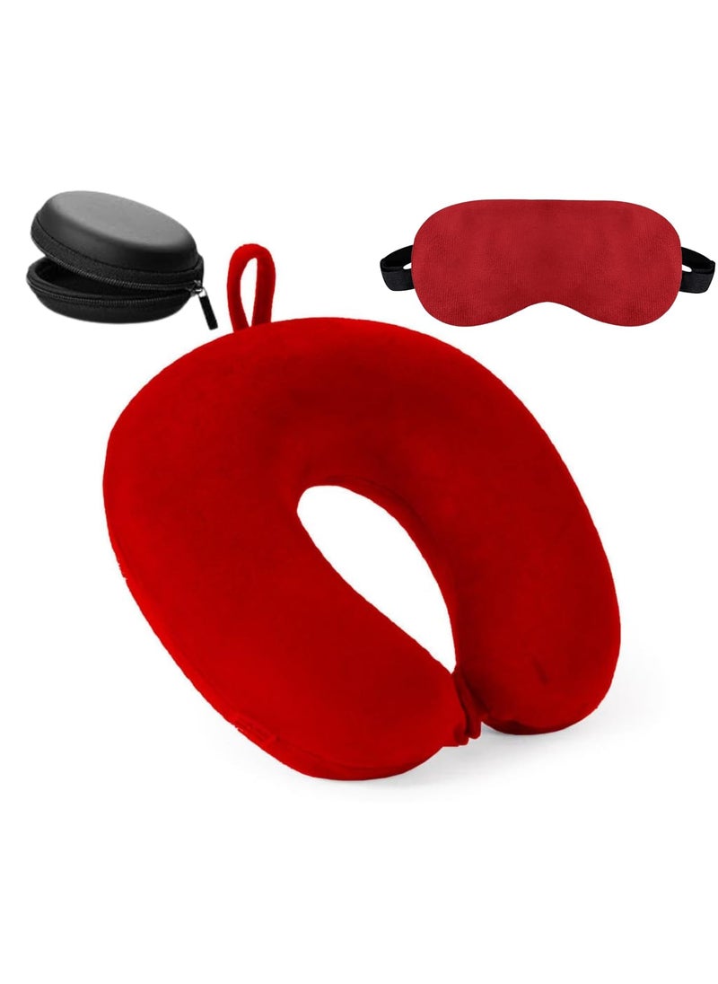 Ashtron Travel Neck Pillow and Eye Mask and Earphone Case Travel Essential Pain Relief Support for Car Air Cushions Pillows Pillow for Neck Pain Relief
