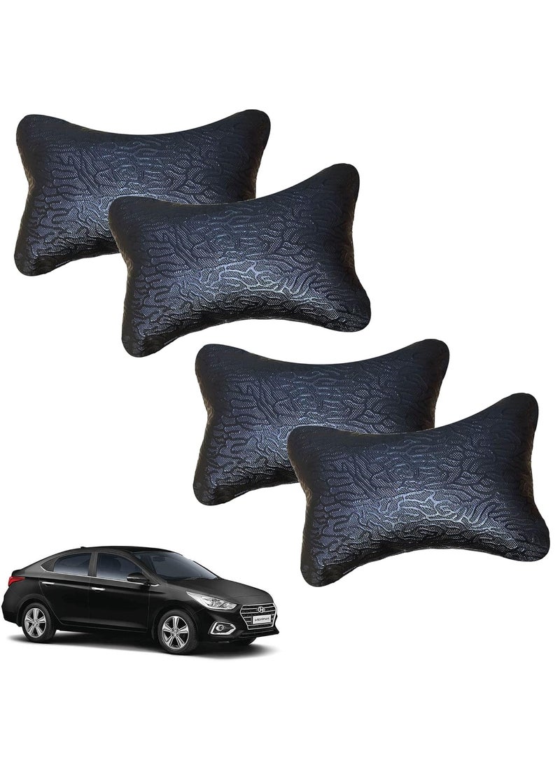 NikrokZ Abstract Print Black Car Neck Pillow Classic LookSet of 4 for Verna_PR1176