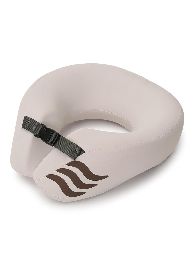 Assembly Comfortable Travel Neck Pillow Pure Memory Foam Neck Support Breathable Machine Washable Cover Ideal for Airplane Travel Kit Biege