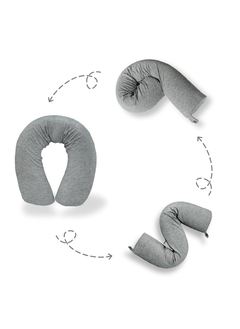 Unimos Twistable Flexible Memory Foam Travel Pillow Support for Neck Back Legs Washable Cotton Cover Bendable Design