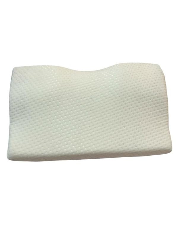 HAPPINZO AntiSnoring Pillow Ergonomic Design for Better Sleep Reduces Snoring Relieves Neck Pain Memory Foam for Ultimate Comfort White Colour L215_W115_H35