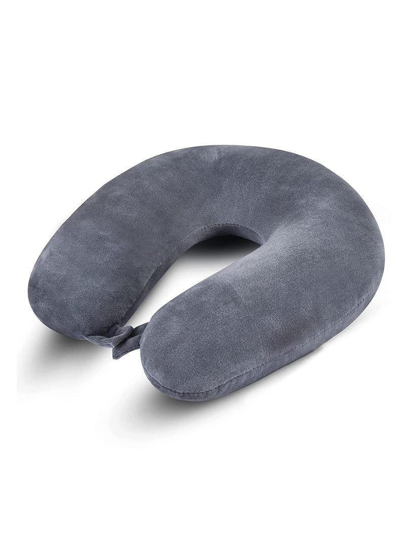 GALV Memory Foam Unisex Neck Travel Comfort Pillow with Gray Sleeping Eye mask Travel Pillow and Accessories for Plane Flight Bus and Office for Men and WomenMemory Foam Pillow 32x29cmGray1pcs