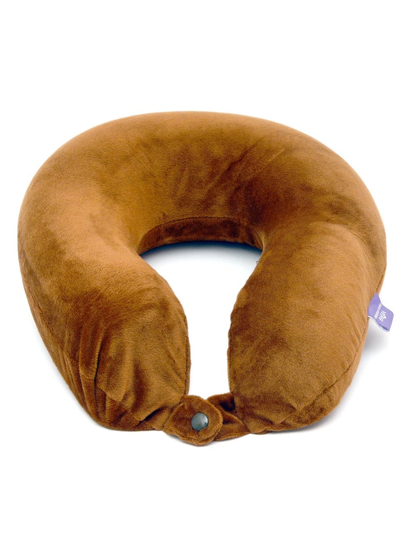 VIAGGI U Shaped Memory Foam Travel Neck Super Soft Orthopedic Cervical Pillows Brown