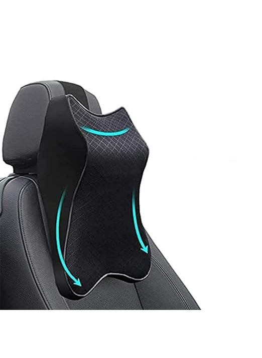Veeva Beauty Fashion Memory Foam Headrest Neck Rest Cushion Ergonomic Car Neck Pillow Cervical Support for Neck Pain Relief in Office Driving