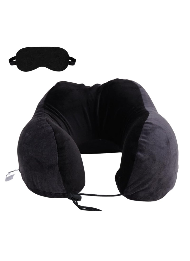 Ashtron Premium Neck Pillow with Eye Mask for Travel Comfort Car Neck Rest Car Pillow Flight and Train Accessory Pillow for Neck Pain Relief Neck Pillow for Sleeping