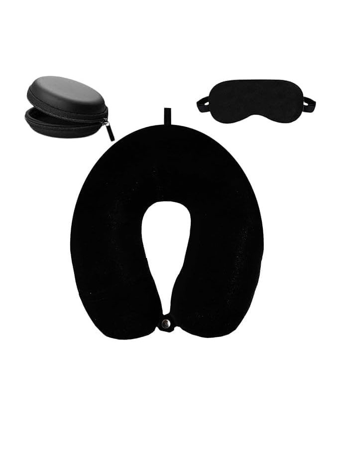 Breedlove Neck Pillow for Travel Comfort Travel Essential Neck Pain Relief for Flights Cars Car Neck Rest Car Pillow with Velvet Fabric Eye Mask and Earphone Case