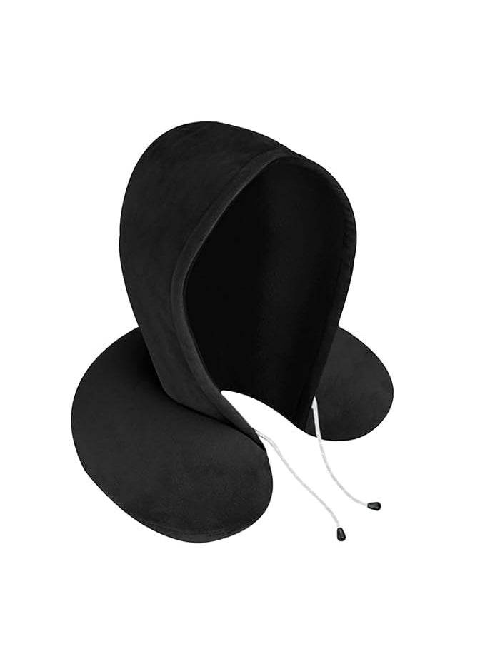 Breedlove Hooded Travel Neck Pillow Ergonomic Cervical Cushion for Neck Support Pain Relief Comfortable Travel Accessory for Plane Car Train Home Travel Pillow for Men Women