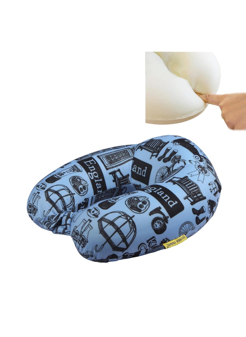 ORKA TRAVEL Memory Foam Spandex Digital Printed High Back U Neck Pillow Keep Calm Theme