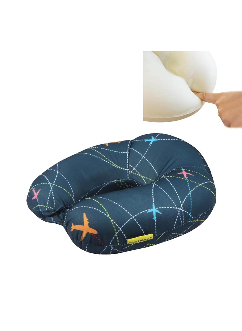 ORKA TRAVEL Memory Foam Spandex Digital Printed High Back U Neck Pillow Planes Theme
