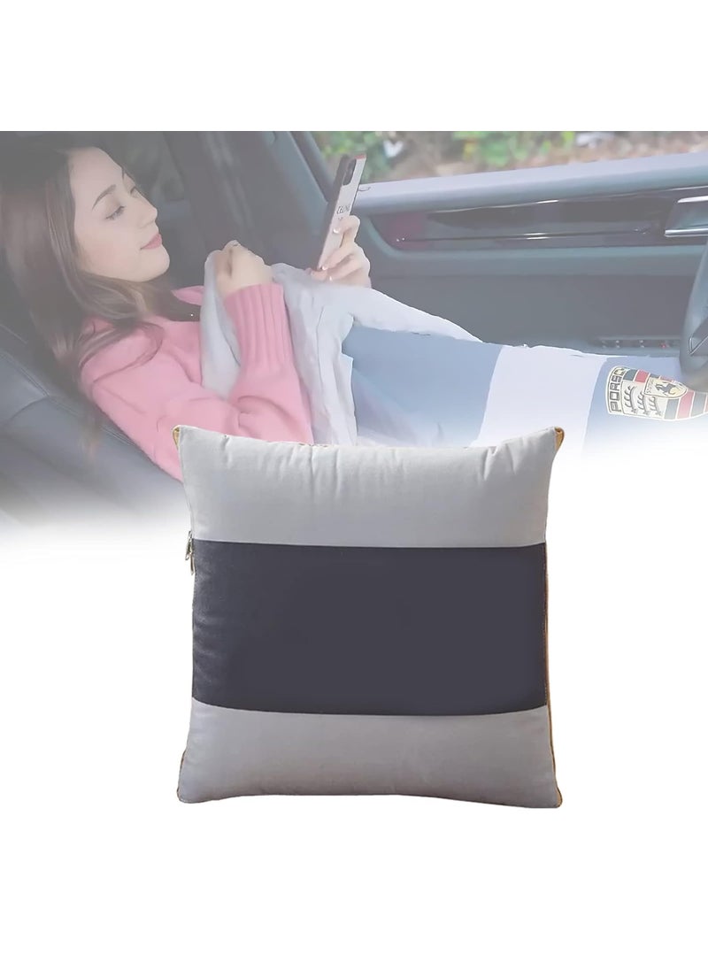 HOMENITY 2 in 1 Cushion Pillow Foldable Portable Throw Pillow with Zipper Closure Sofa Car Office Nap Blanket Quilt Bedding Home Decor