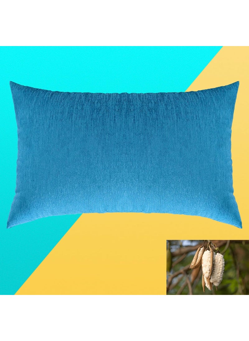 SOFT SOULS Cotton Pillow for Sleeping Kapok Cotton PillowsIlvam Panju Pillows 100 Organic Silk Cotton Filling Semal Cotton Pillow Ocean Blue Pillow 18x 28 Inch Single Pillow
