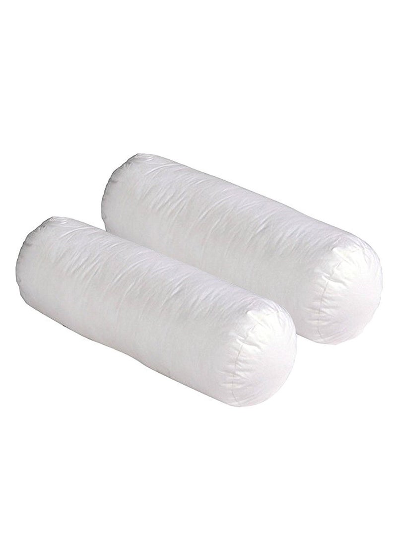 JDX Microfibre Round Bolster BedSofaDiwan Pillow Light Soft Fluffy for Neck Back Support Washable Breathable Durable Size 14x30 Inch Big Round Pillow Set of 2 18003215x34
