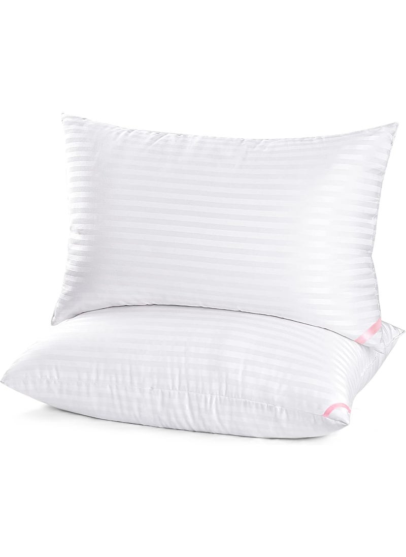 SAZOBAN Ultimate Cozy Sleeping Pillow High Density Microfiber Bed Pillow Breathable HypoAllergenic Cushion for Bed Pillow for Long Lasting Fluffiness Super Soft King Size King Pack of 2