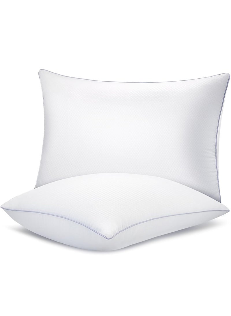 Bed Pillows for Sleeping 2 Pack Queen Size Pillows Set of 2Down Alternative Filling Pillow for Back Stomach or Side Sleepers Grey