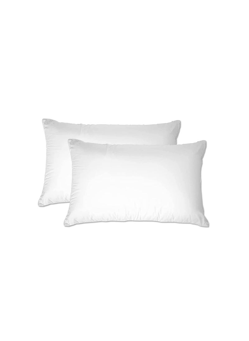 2 Pack Premium White Goose Down Feather Pillows for Back and Side Sleepers 500 TC 100 Cotton Fabric with Pillow Cover Size 20x36 inch