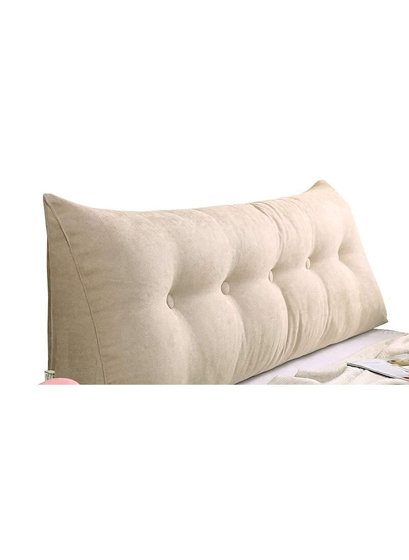 Indidecor 803030 Soft Headboard Pillow Double Bed Triangular Pillow Sofa Back Soft Pack Bed Large Protection Waist Color Beige Size 1002150Cm Cotton