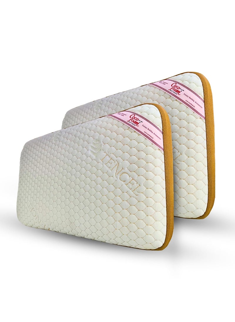 COCOFOAM UltraSoft Latex Pillow Premium Pillow Soft Supportive Breathable Design Neck Back Support 24x14x4 in Washable Cover Side Back Stomach Sleepers