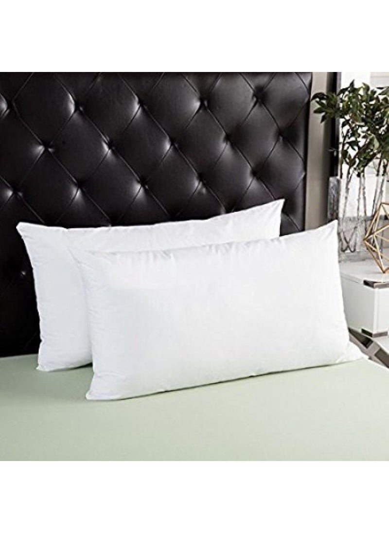 JDX 200 TC Polyester Blend Fibre Night Sleeping Pillow Set of 2 White 16x24 Inches B075R51B3V
