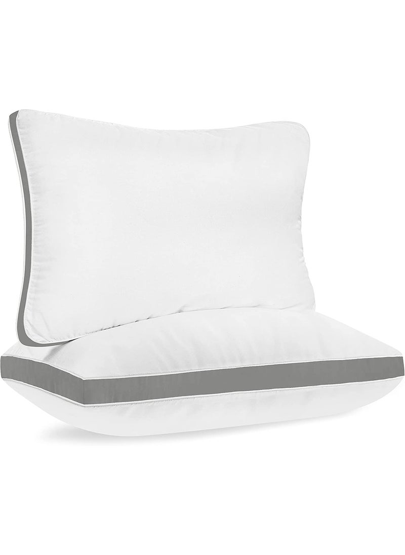 Homerz Premium Set of 2 Sleeping Pillow 17 x 27 Size Firm and Lofty Pack of 2 Grey Gusset