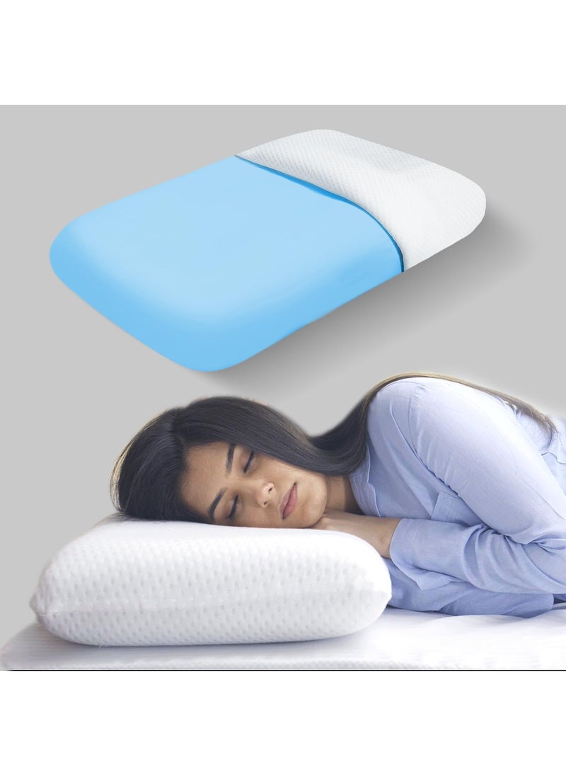 Sleepsia UltraComfort Luxury Cooling Gel Memory Foam Pillow 1 Year Warranty Orthopedic Support Bed Pillow for Sleeping Memory Foam Pillow for NeckBack and Shoulder Pain Relief StandardWhite