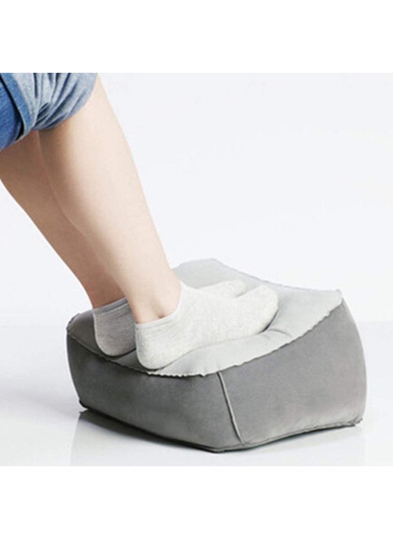 YAGVIZ Inflatable Foot Rest Pillow Cushion Ottomans Leg Feet Up Perfect For Office Home Relaxing Settings and Travel Use Gray