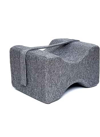 MASHUR FAB Knee Pillow Knock Knee Corrector for Sleeping Memory Foam Leg Pillow Wedge Cushion for Side Sleeper Sciatica Pregnancy Hip Pain Washable Cover Knee Pillow