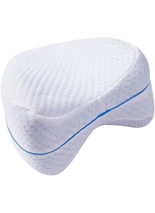 AASTIK SALES Memory Foam Leg Pillow for Back Hip Leg Knee Support Contour Legacy Leg Positioner Cushion White Pack of 1