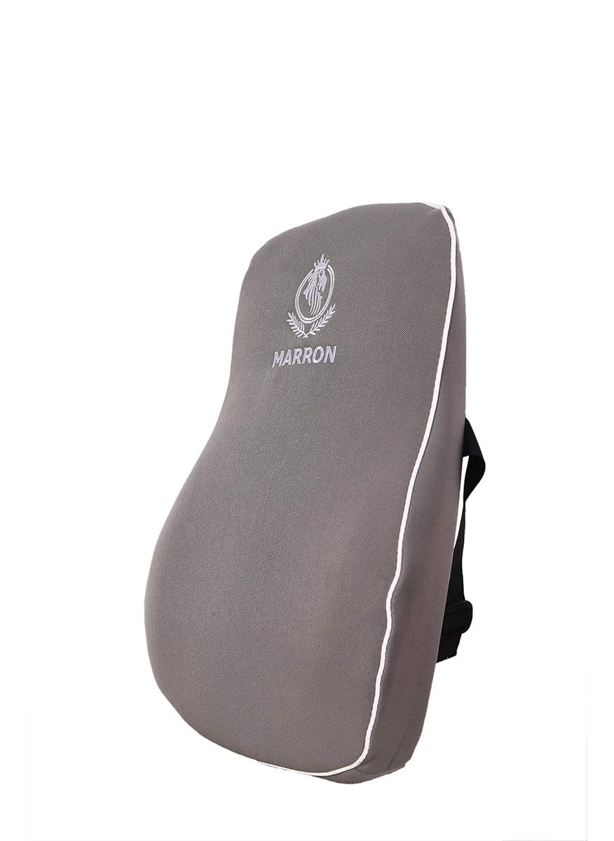 MRRON EXEMPHLAR Lumbar Support Pillow for Office Chair Back Support Pillow for Car Computer Gaming Chair Memory Foam Back Cushion for Pain Relief Improve Posture Adjustable StrapsGrey