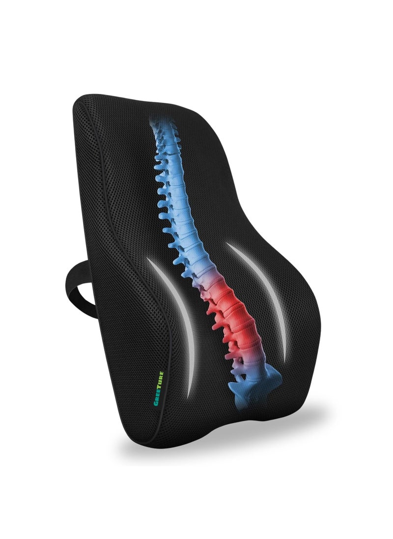 GREETURE Ultimate Lumbar and Back Support Pillow for Chair Car and Office Ergonomic Cushion for Lower Back Pain Relief Car Seat Backrest Office Chair Cushion