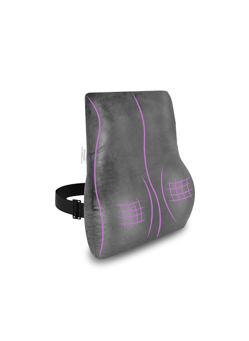 RINIPO Back Support for Office Chair Memory Foam car seat Back SupportSitting Pillow for BackOrthopaedic Lumbar SupportBack Rest for Back Pain Relief Grey