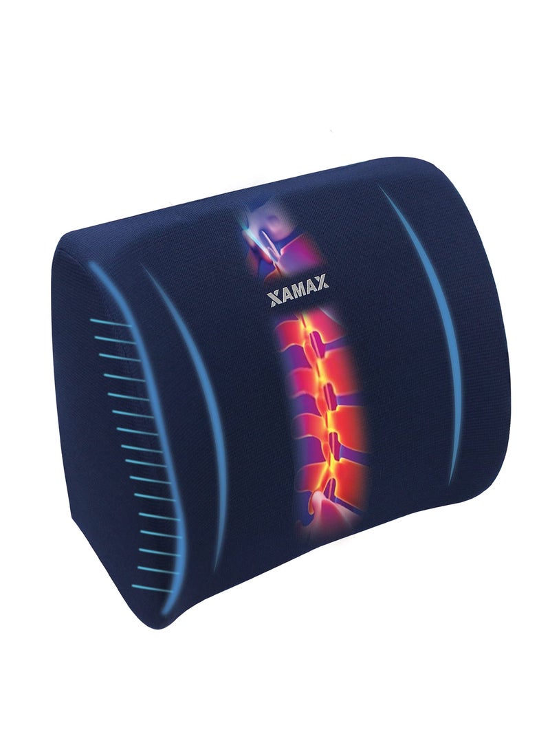 XAMAX 2nd Generation PRO L series LUMBAR SUPPORT Back Rest with Advanced POLY FLEXI FOAMBlue Universal Size