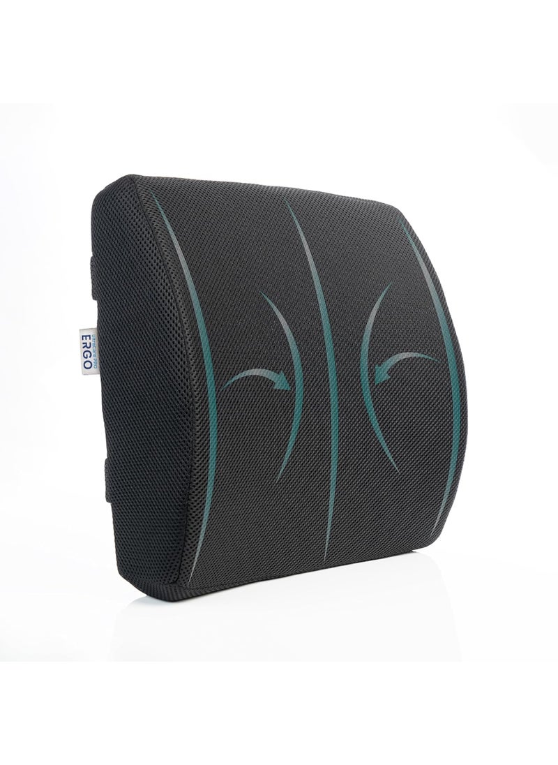 UltraCare PRO Ergo Lumbar Support for All Types of Chair Advanced Memory Foam for Back Support Orthopedic Lumbar Support Relief in Back Pain Adjustable Straps Breathable Air Mesh