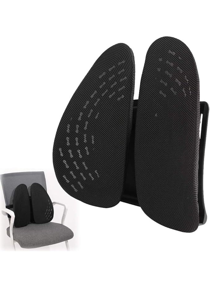 RELEMTRA Lumbar Pillow for Office Chair Car Seat Lumbar Support Cushion for Black Support Back Pain Relief Improve Posture with Adjustable Strap and Breathable 3D MeshBlack
