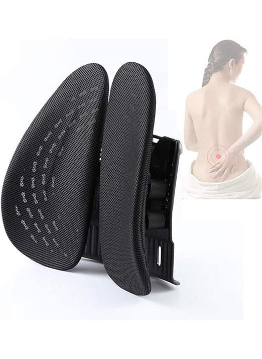 RELEMTRA Lumbar Back SupportSpine alignmentBack pain Reliever Posture Corrector Heightadjustable Elastic system with Steel reinforcement Best Gift for Car Home and Office Use