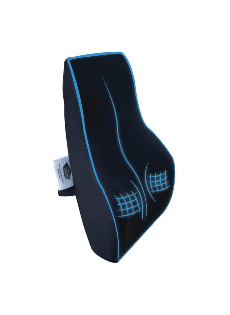 SUPERFINE COMFORT Back Support for Chair Car Seat Orthopedic Lumbar Support Memory Foam Backrest Cushion Designed for Back Pain Relief Back Pillow for Comfortable Sitting Mesh Black
