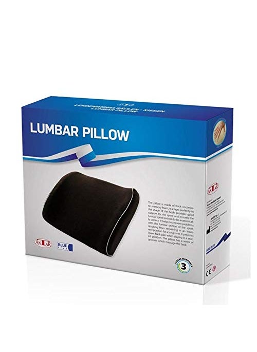 KosmoCare Premium Imported High Density Memory Foam Orthopaedic Lumbar Pillow Support Ideal for Back Pain Relief for Sofa Car Office Chair Made in EU Antar Blue Line Series