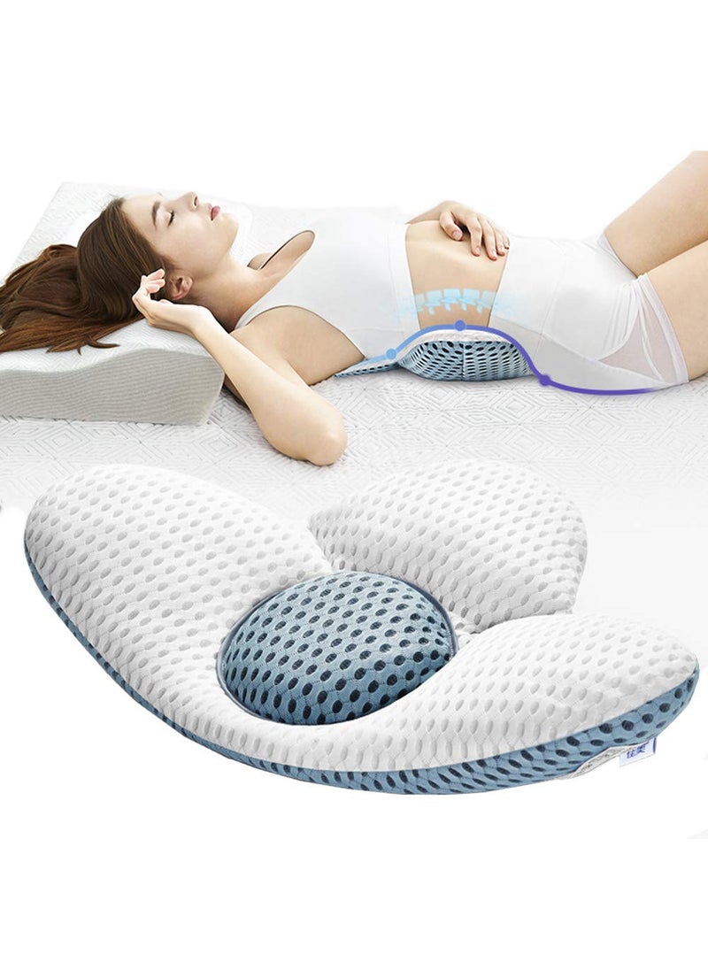 Fcare Lumbar Support Pillow for Sleeping Height Adjustable 3D Lower Back Support Pillow Waist Sciatic Pain Relief Cushion Reduce Pain for Bed Rest Side Back and Stomach Sleepers