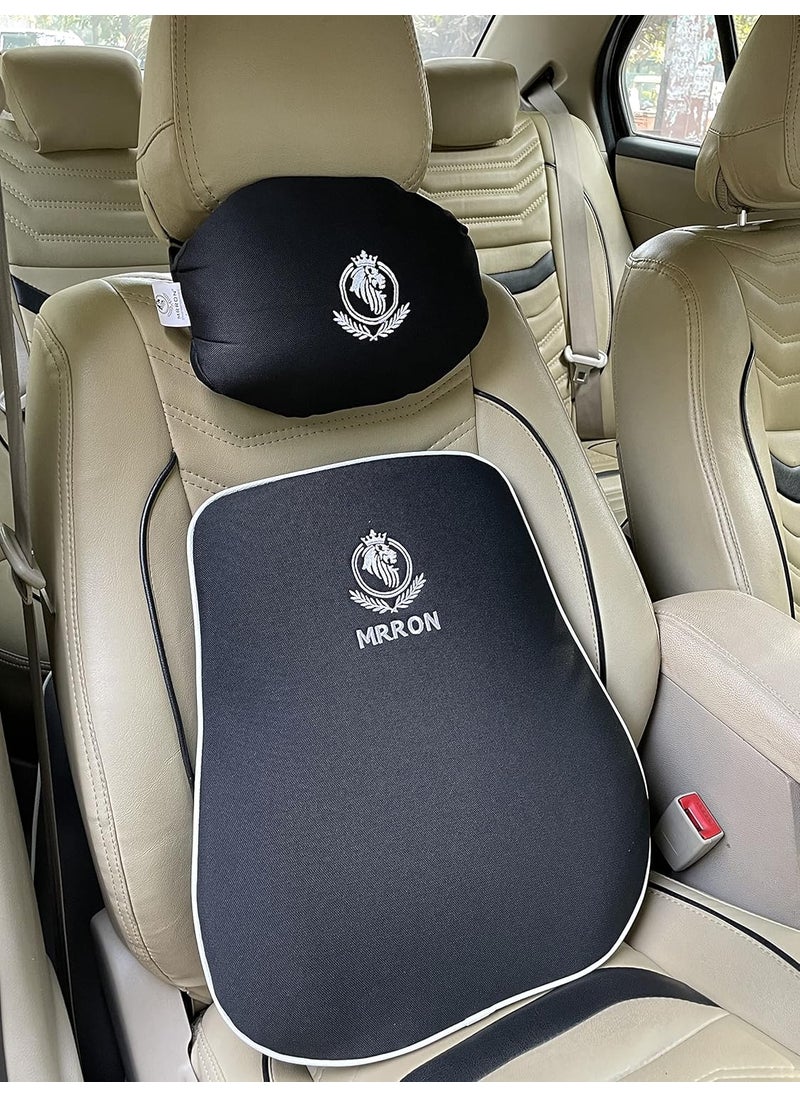MRRON MIVI Exemphlar Large Back Support Neck Rest for Chair Car Seat Orthopaedic Lumbar Support Memory Foam Backrest Cushion Designed for Back Pain Relief Pillow for Comfortable Sitting Black