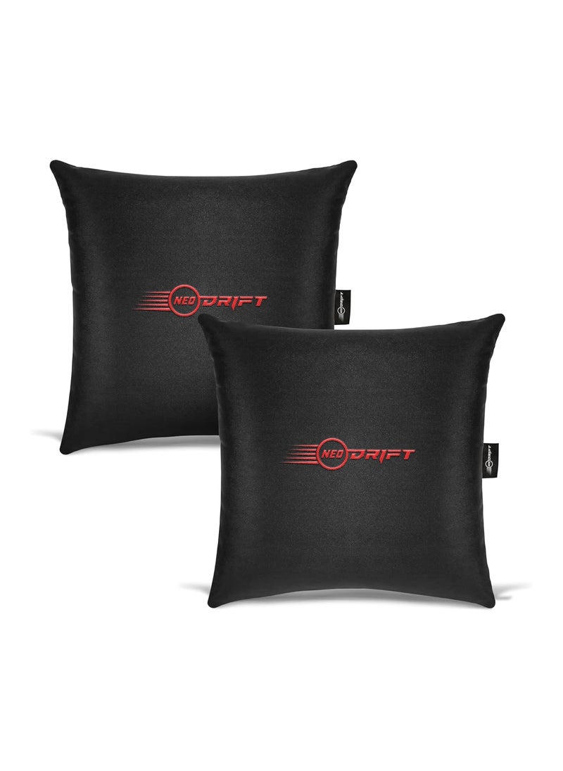 Neodrift Back Support for Lumbar Support Memory Foam Orthopedic Backrest Cushion for Lower Back Pain Relief for Car Seat Office Chair Home Sofa Square Pillow BlackRed