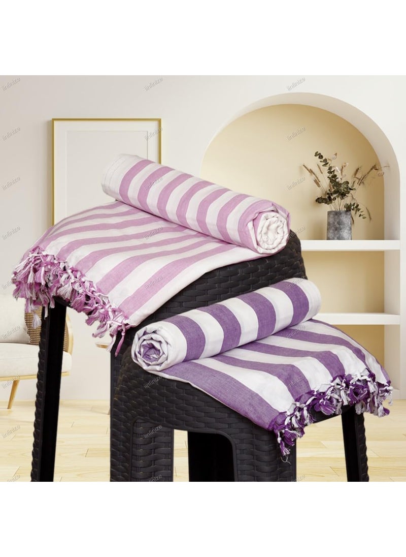 iinfinize 2 Pcs Combo Beautiful Chadar Bhagalpuri Cotton Handloom Tapestry Vintage Multicolor Khes Top Sheet Dohar Summer Ac Soft Blanket 90x50 Inch