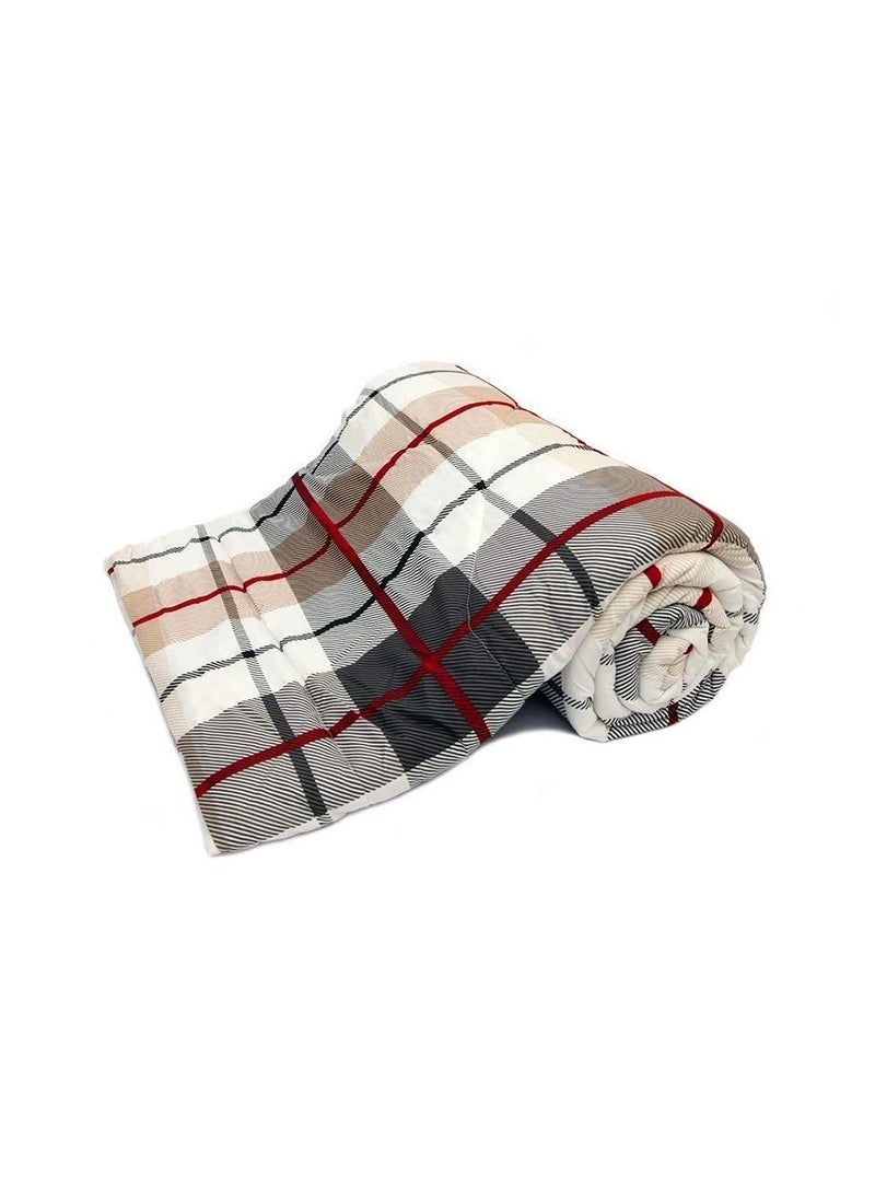 CK CREATION 100 Super Soft Reversible Design Dohar I AC Blanket I Blanket for All Season I Gifting Double Grey Check