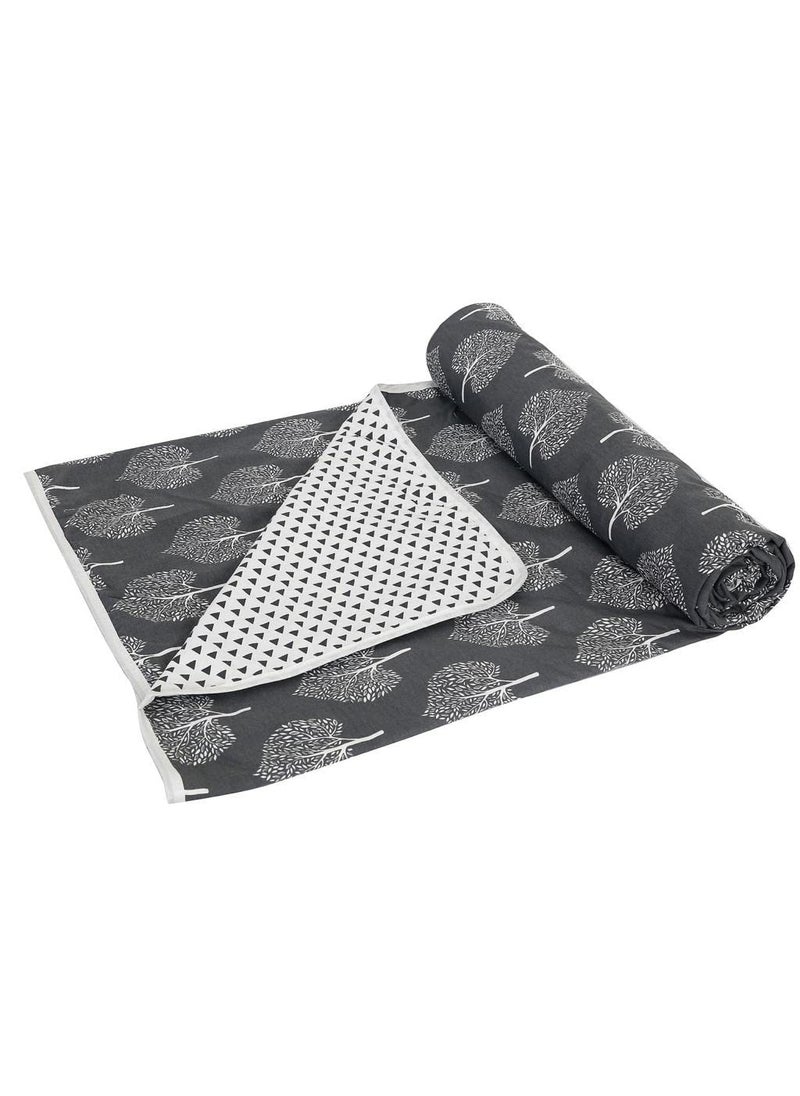 CK CREATION Pure Cotton Reversible AC BlanketDohar for Home Single Bed 58 x 88AC Blanket Soft LightWeight Bed Blanket100 Cotton Malmal Single Bed Dohar CottonGrey Patti