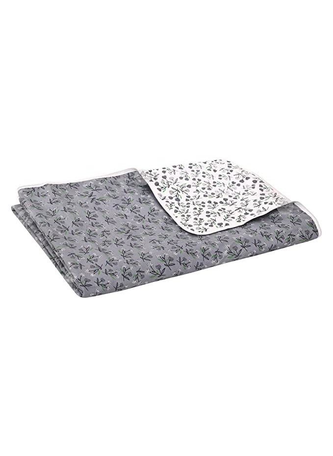 CK CREATION Pure Cotton Reversible AC BlanketDohar for Home Single Bed 58 x 88AC Blanket Soft LightWeight Bed Blanket100 Cotton Malmal Single Bed Dohar Grey White