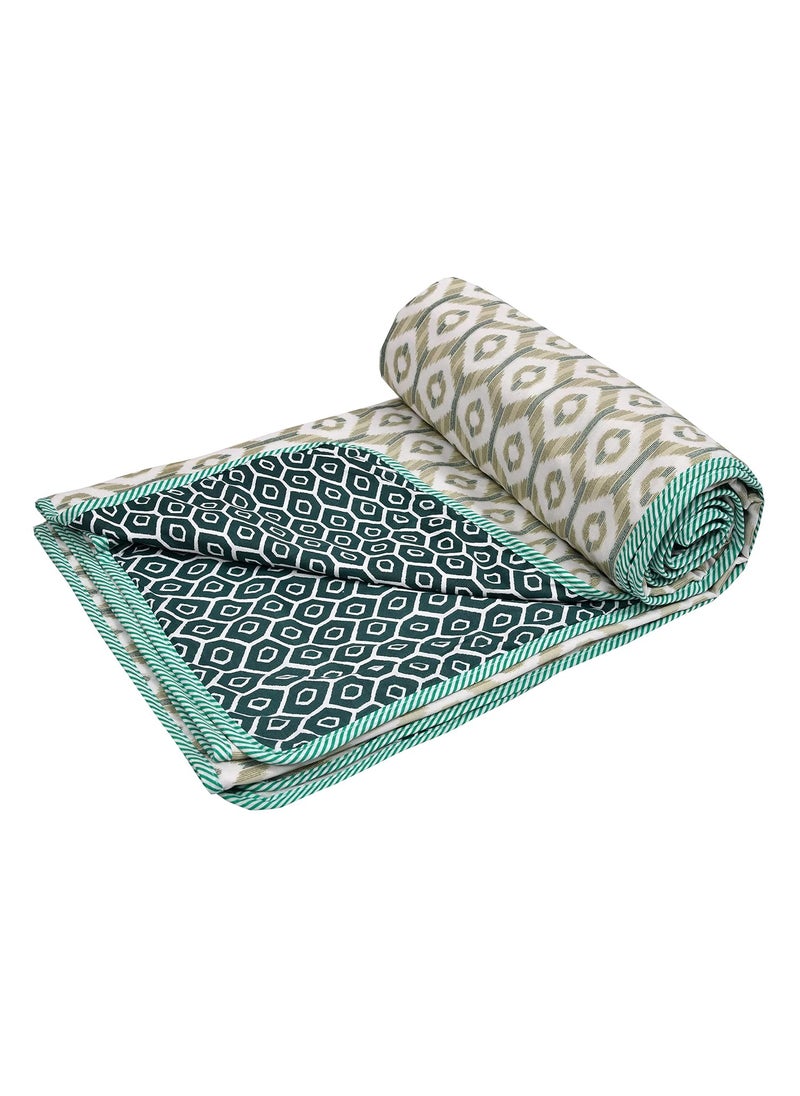 CHICERY Cotton Reversible DoharAC Blanket for Double Bed All Weather Light Weight Pack of 1Black Dot