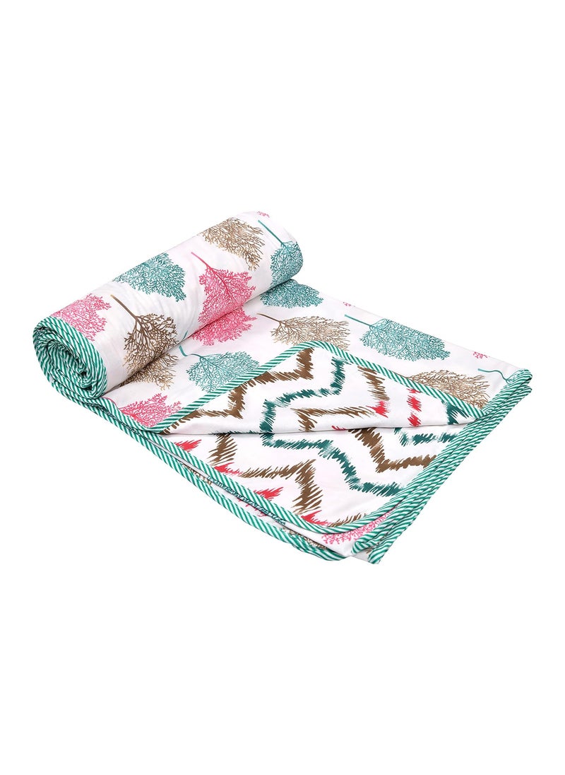 CHICERY Cotton Reversible DoharAC Blanket for Double Bed All Weather Light Weight Pack of 1gree Tree