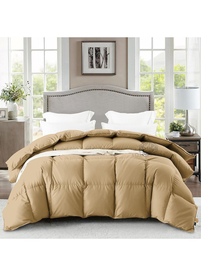 ALISHIBA CASA Super Soft Fluffy Microfiber 600 GSM Comforter Double Bed Size 90X100 Heavy Winter BlanketComforterDuvetRajai Double Bed Beige Color