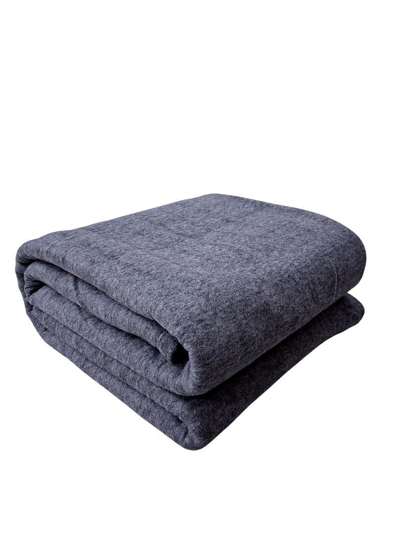 MAMRAJ Woolen Blanket Warm and Super Soft Heavy Weight Single Bed Blankets for Heavy Winter Breathable Skin Friendly 152 x 225 cm Charcoal Grey 10