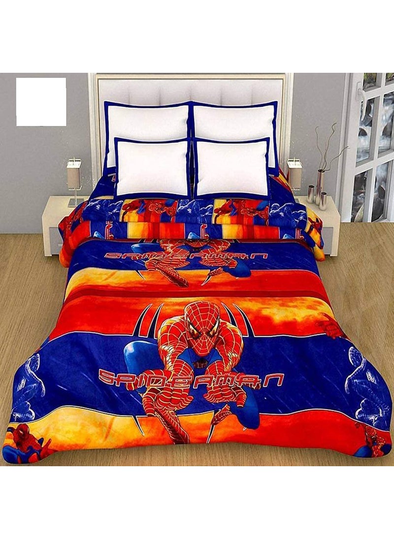 MITULMicrofiber Soft Design Print Reversible Single Bed Double Bed Dohar Blanket AC Dohar for Kids Multicolour Spider Men Double Bed